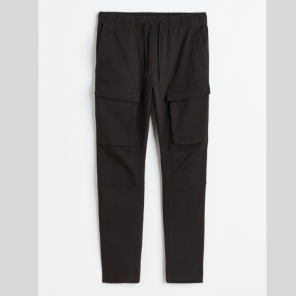 Skinny Fit Cargo Joggers black colour