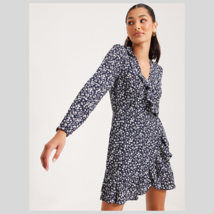 ONLCARLY L/S WRAP SHORT DRESS NOOS